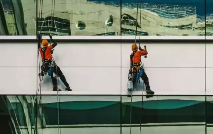 Abseiling building maintenance